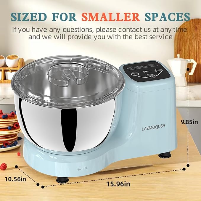 Electric Dough Maker with Ferment Function - 5.5QT Stainless Steel Kneading Machine for Sourdough, Bread, Pizza - Upgraded 230W DC Motor Mixer for Faster Glove Film & Home Baking