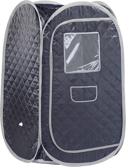 Portable Sauna Tent, Foldable One Person Full Body Spa for Detox Therapy Without Steamer - BlackG