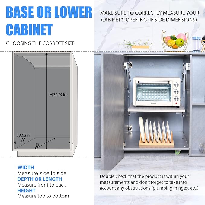 Mixer Lift for Cabinet-Appliance Lift-Heavy Duty Appliance Lift Assist Kitchen Cabinet Mechanism with Soft-Close for Small Kitchen Appliances, Zinc