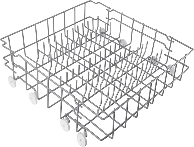 UPGRADED 808602302 Lower Dishrack Assembly Compatible with frigidaire & kenmore Dishwashers Rack,Dishwasher Lower Dishrack With 154174501 Wheels Replaces 154432602 154432601 Dishwasher Bottom Rack