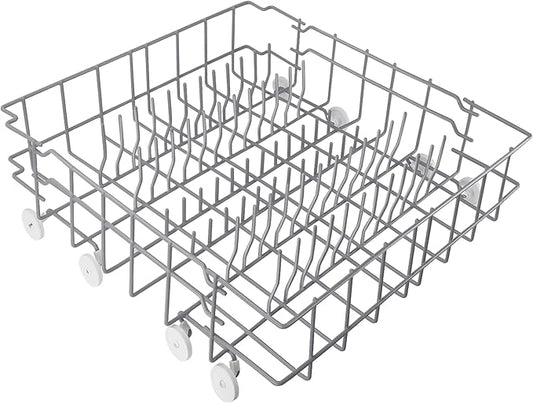 UPGRADED 808602302 Lower Dishrack Assembly Compatible with frigidaire & kenmore Dishwashers Rack,Dishwasher Lower Dishrack With 154174501 Wheels Replaces 154432602 154432601 Dishwasher Bottom Rack