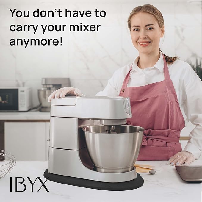 Ibyx Elegant Sliding Tray - Compatible with 5.5 Qt Kitchen Aid Mixer Slider for Counter and Other Heavy Appliances (Black)
