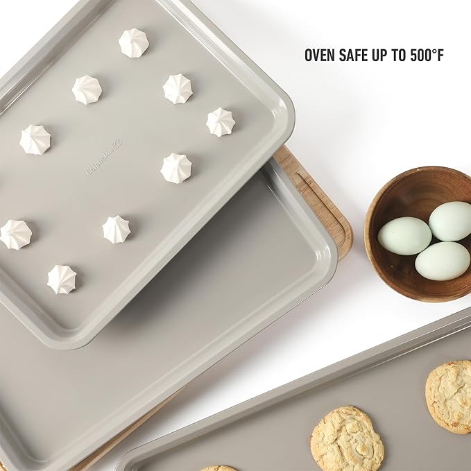 Calphalon Legacy 3 Piece 18 ", 15" and 13" PFA Free Nonstick Cookie Sheet - Taupe
