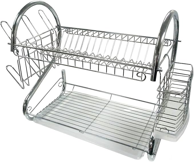 Better Chef DR-16, 16-Inch, Chrome Plated, S-Shaped, Rust-Resistant, 2-Tier Dishrack
