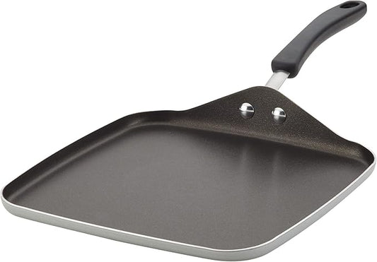 Farberware Cookstart DiamondMax Nonstick Square Deep Grill Pan/Griddle, Dishwasher Safe, 11 Inch - Silver