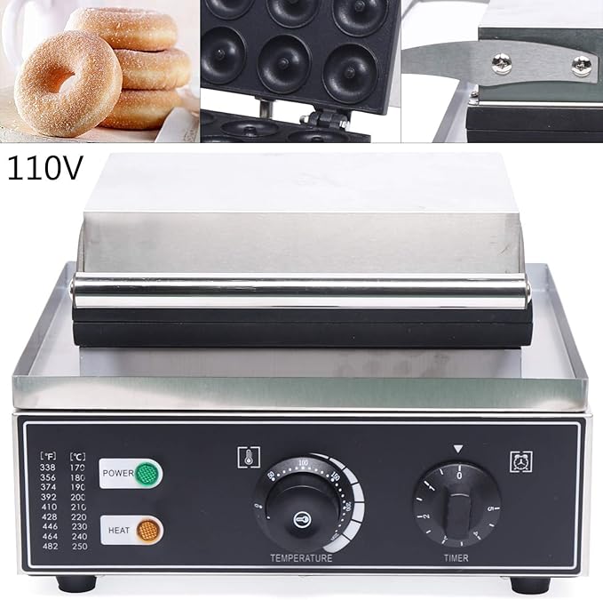 Commercial Use Nonstick 110V Electric 12pcs 5cm Doughnut Baker Maker Machine, Mini Doughnut Maker Commercial Donut Machine For Baking Delicious Donuts
