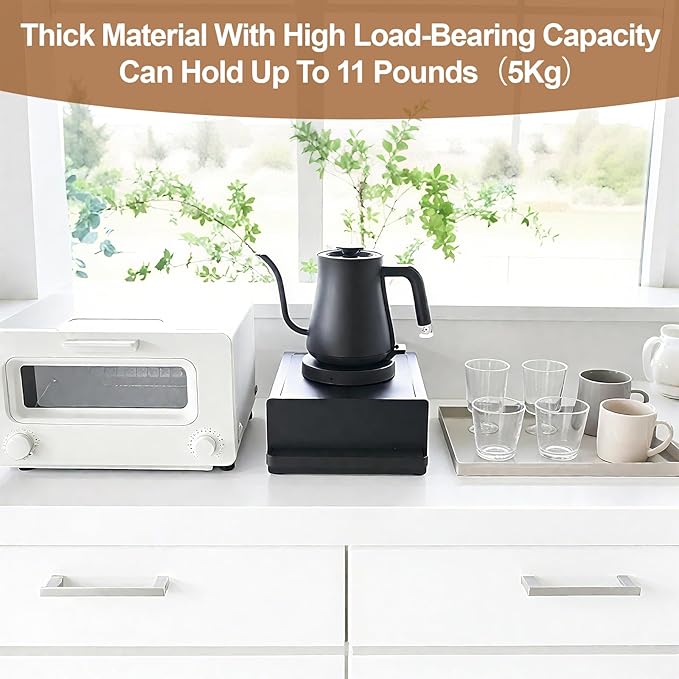 Coffee Pod Organizer Storage Box with Drawer, Space Saving Under-Appliance Storage Holder for Countertop for Kettle, Coffee Makers, Mixers, Sugar, Tea Bags, Coffee Pod