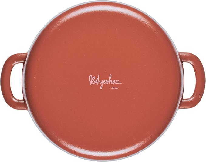 Ayesha Curry Kitchenware Enameled Cast Iron Dutch Oven/Casserole Pot with Lid, 6 Quart, Redwood Red