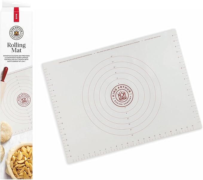 King Arthur Baking Company Rolling Mat, Non-Slip Non-Stick Silicone Baking Mat, For Kneading, Rolling, And Measuring Dough