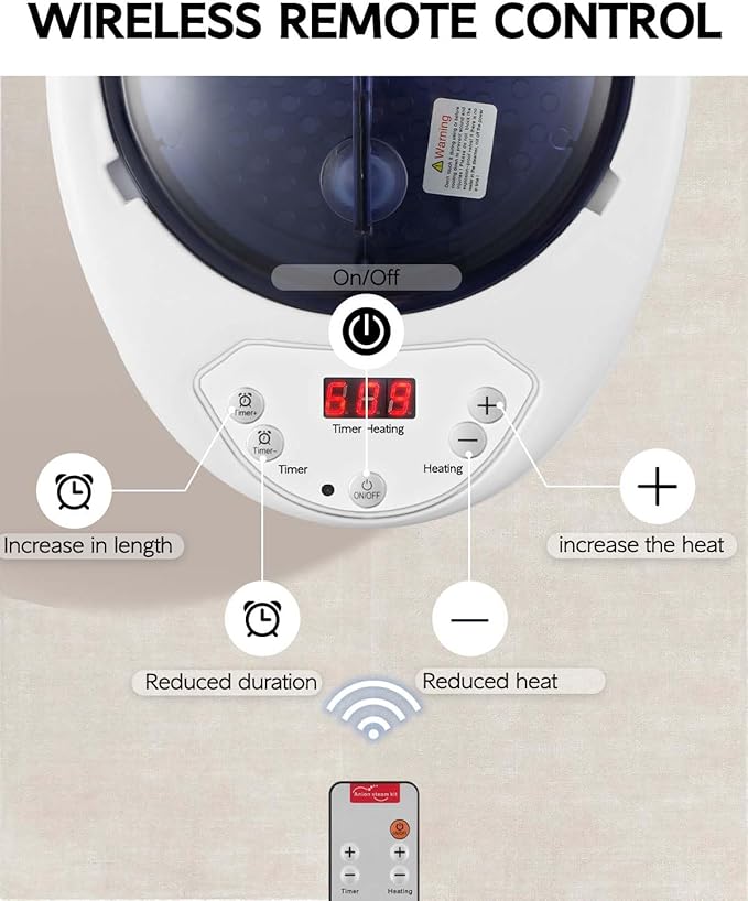 Sauna Steamer Machine, Portable Sauna Steamer, Steam Generator for Sauna, 2.5 Liter Home Sauna Steamer Pot with Remote Control, Steam Cup, Home Spa Sauna Accessories