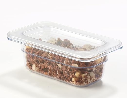 CURTA 6 Pack NSF 1/9 Size Food Pan Cover, Clear Polycarbonate Lidfor Commercial Food Pan, Dishwasher & Freezer Safe Plastic Clear