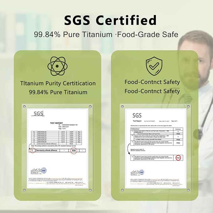 Titanium Cutting Boards For Kitchen, 100% Pure Cut Titanium Cutting Board, Food Grade Quality, Double-sided non-toxic, Easy To Clean, Dishwasher Safe And Will Not Absorb Odors(12L*9W)
