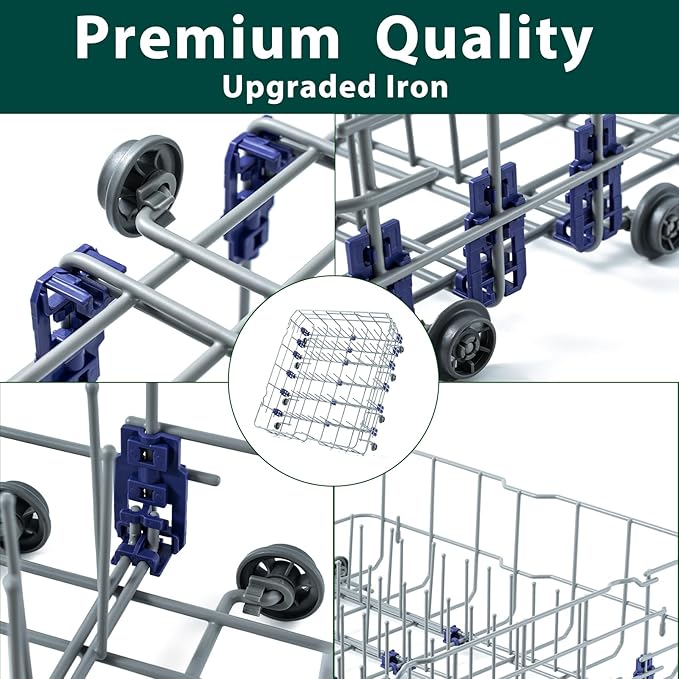 3751DD1001J Dishwasher Lower Rack Replacement Parts for LG Lower Dish Rack Drawer Dish Washer Tray Wheels Roller Holder Clips LG LDF7774ST LDF7551ST LDF5545ST Dishwasher Bottom Dishrack Assembly 1 Pcs