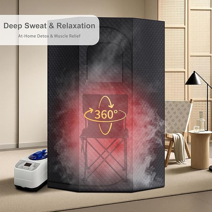 Sauna Steamer Machine for Home, 1300W 1.8qt Steam Generator, Portable Steamer Pot with Remote Control, Oil Diffuser, 5-60 min Timer, 9 Levels, Heat up to 140°F