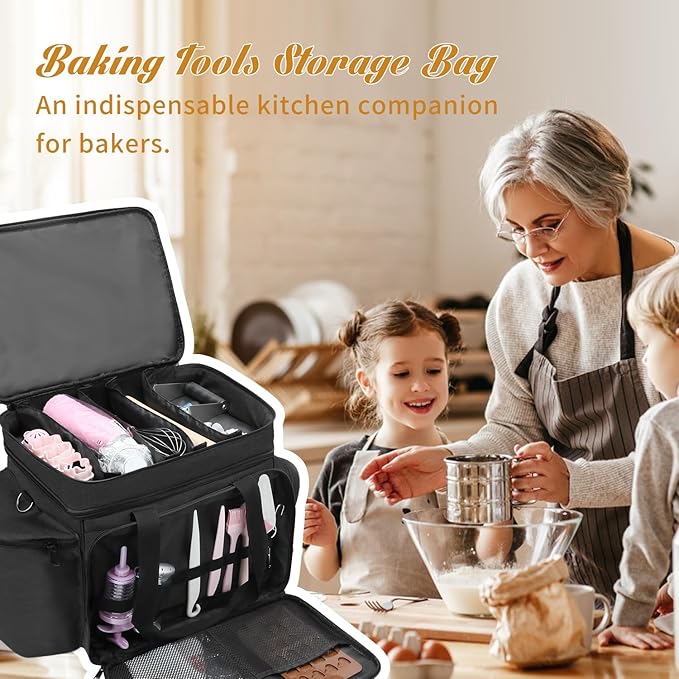 Baking Supplies Storage Case,Cake Decorating Storage Baking Supplies Organization for Bakers/Pastry Chefs,Cupcake Cookie Decorating Kit Organizer for Beginners and Cake Lovers