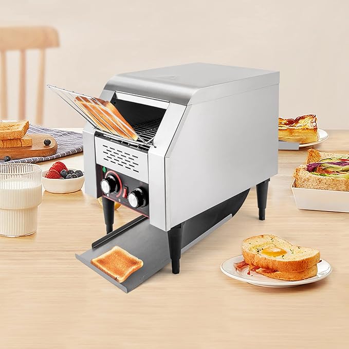 LYNICESHOP Commercial Conveyor Toaster, 150slices/h Stainless Steel Bread Baking Machine Commercial Conveyor Toaster Countertop Electric Restaurant Equipment for Home Restaurants Bakery