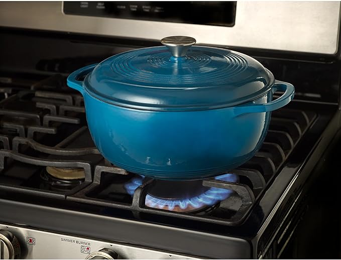 Mercer Culinary Enameled Cast Iron Round Dutch Oven, 6 qt., Turquoise