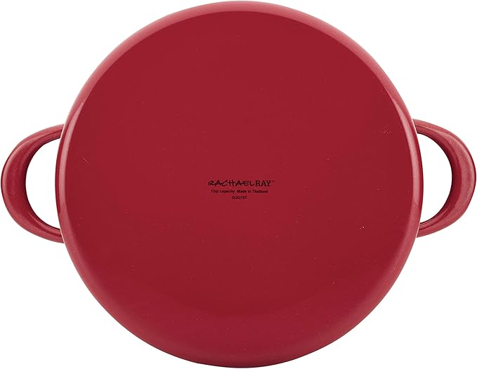 Rachael Ray Create Delicious Stock Pot/Stockpot with Lid - 12 Quart, Red