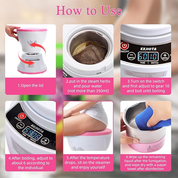 Yoni Steam Kit, Steaming Seat Yoni Steam Pot with Remote Control and Steaming Herbs(20 Bags),100 PCS Disposable Seat Covers, Update Electric V Steam at Home Kit for Women Health