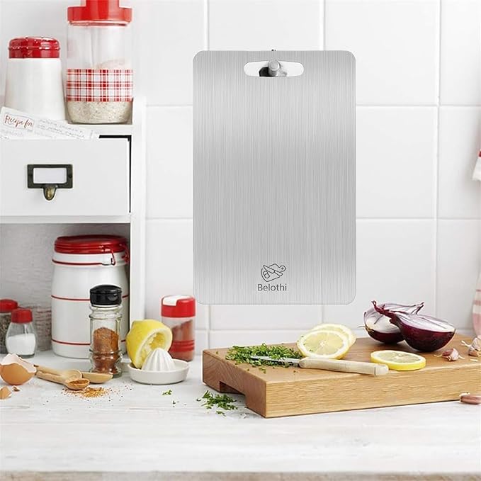 Stainless Steel Cutting Board, 3 PCS Cutting Boards for Kitchen, 304 Stainless Non Stick Chopping Cutting Board for Meat Fruit & Vegetable (15"x 11",13"x 9",10"x 6")