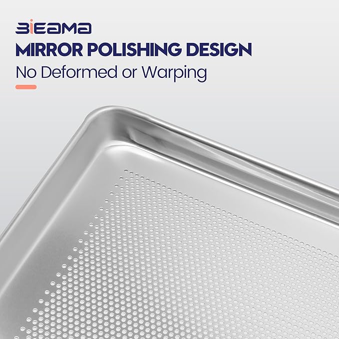 12 Pack Full Size 26" x 18" Aluminum Baking Sheet Pan Perforated, Commercial Bakery Equipment Cookie Sheets, NSF Approved Baking Tray