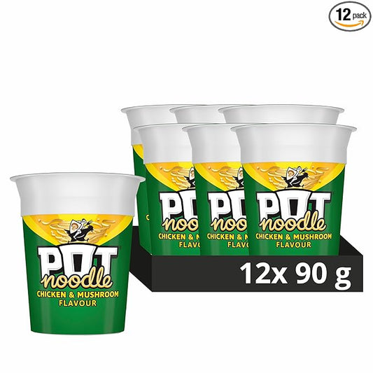 Pot Noodle Chicken and Mushroom 90 g (Pack of 12)