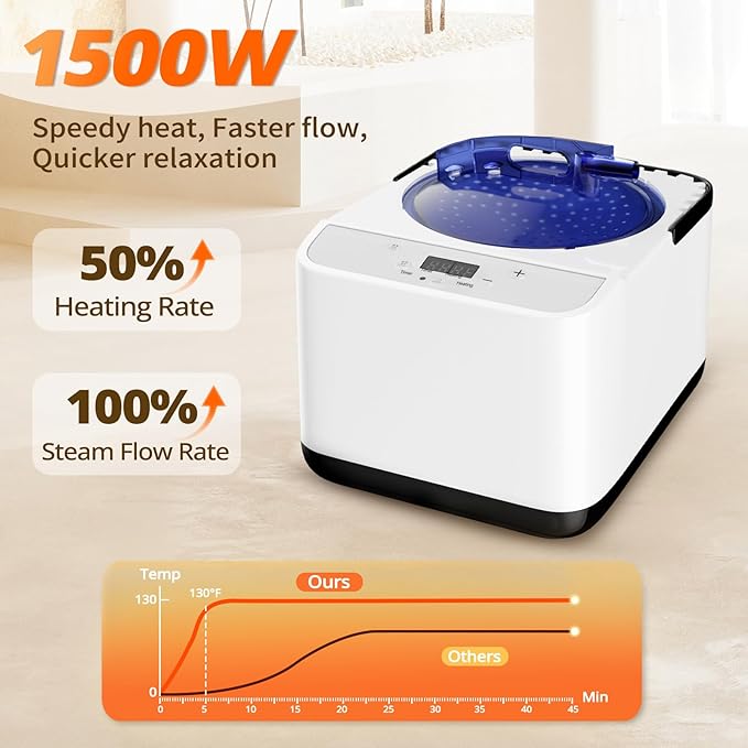4 Liter Sauna Steamer Machine, 1500W Portable Steam Generator, Spa Machine, Timer Display for Body Detox, with Remote Control, Steam Cup, Home Spa Sauna Accessories
