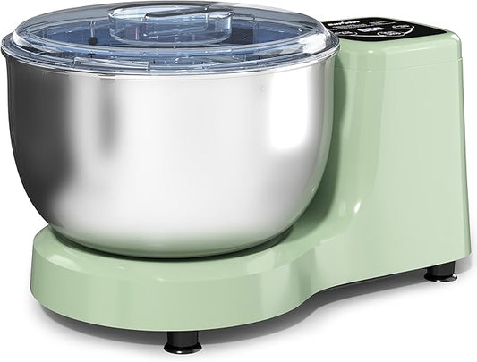 Sunvivi Electric Dough Maker with Ferment Function, 5.3QT Dough Mixer with Adjust Time, Household Stand Mixer Kitchen Flour Kneading Machine, LED Touch Panel, 304 Stainless Steel Bowl, Green