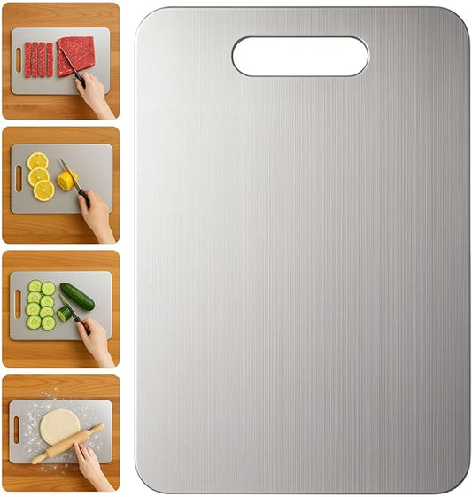 Titanium Cutting Board, 100% Pure Titanium Cutting Boards for Kitchen – Non Stick, Food-Grade, Hygiene & Durability Chopping Mat, Double Sided Chopping Board, Dishwasher Safe (15 x 11 Inch)