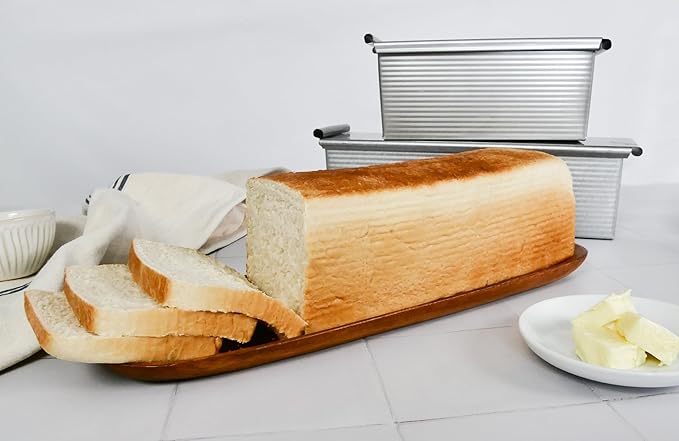 USA Pan Bakeware Pullman Loaf Pan with Cover,13 x 4 inch,Nonstick & Quick Release Coating,Made in the USA from Aluminized Steel,(Pack of 3)