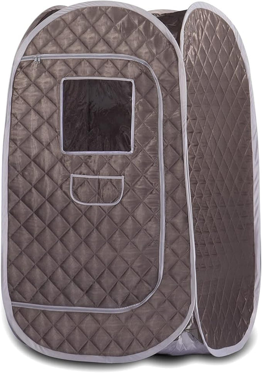 Portable Sauna Tent, Foldable One Person Full Body Spa for Detox Therapy Without Steamer - Dark Grey