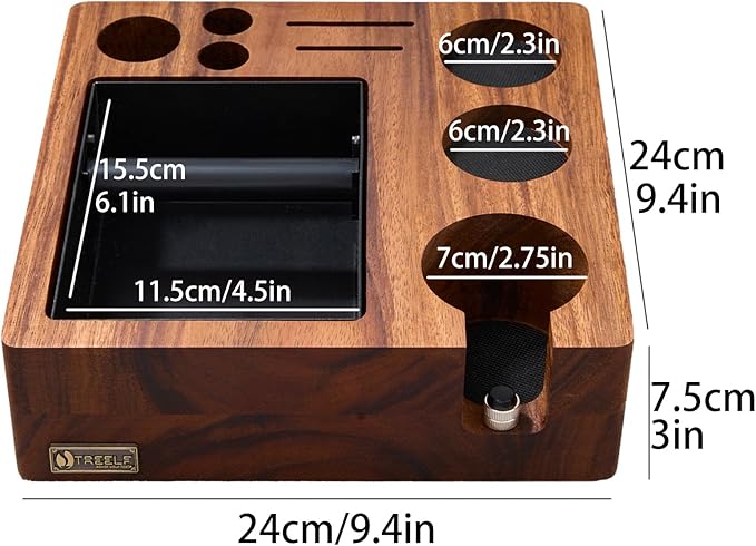 Espresso Knock Box, Tamping Station 54mm for Breville Machines | Barista Workstation with Tamper, Distributor, Normcore Counter Organizer, Portafilter Holder & Multi-Accessory Storage