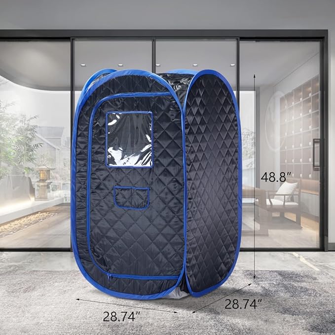 Smartmak Portable Sauna Tent, Foldable One Person Full Body Spa for Detox Therapy Without Steamer - Black