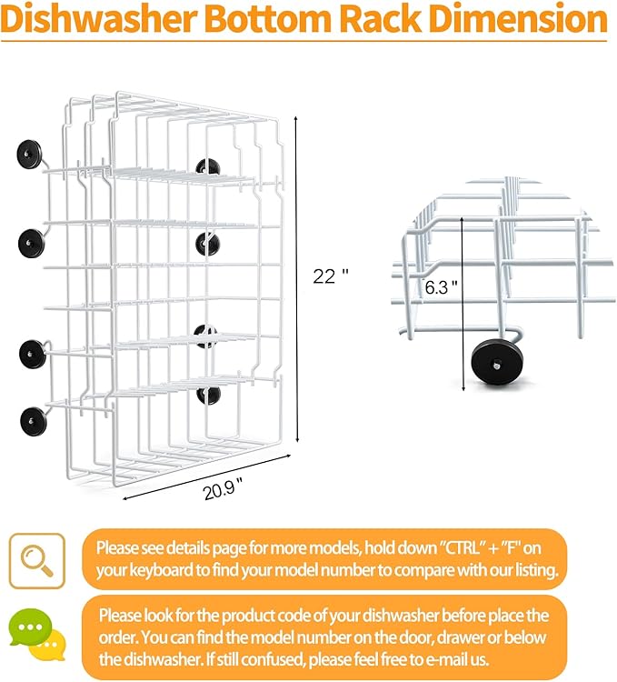 Upgraded 808602302 Dishwasher Lower Rack Replacement Parts for Frigidaire Kenmore Dishwasher Rack FDB1050REB0 LFBD2409LF3C Frigidaire Bottom Rack Lower Dishrack Assembly 154174501 Wheels Basket Drawer