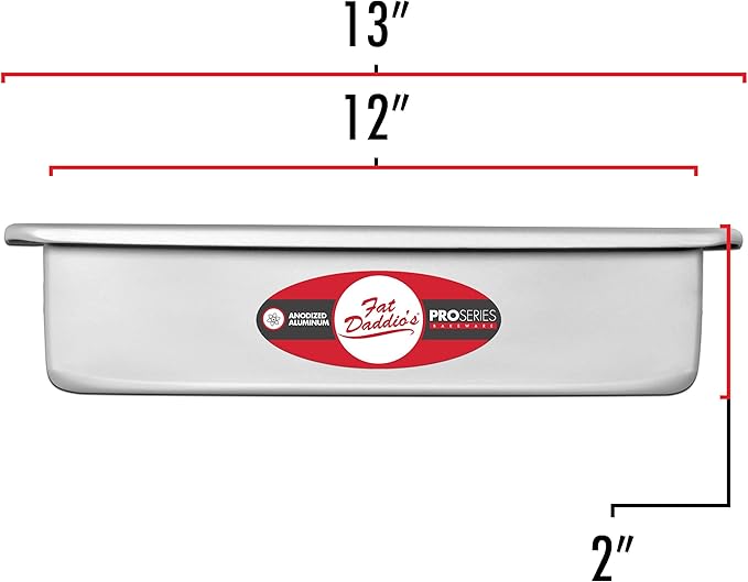 Fat Daddio's POB-12182 Sheet Cake Pan, 12 x 18 x 2 Inch, Silver