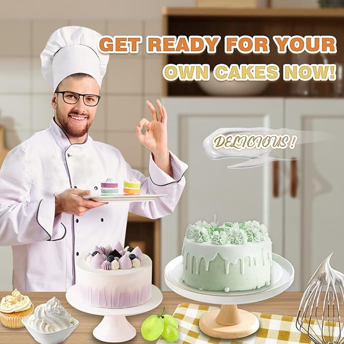 NEWTRY Electric Cake Decorating Machine Semi Automatic Cream Butter Coating Machine Icing Machine Surface Scraper for 4-12 inch Cakes 110V US