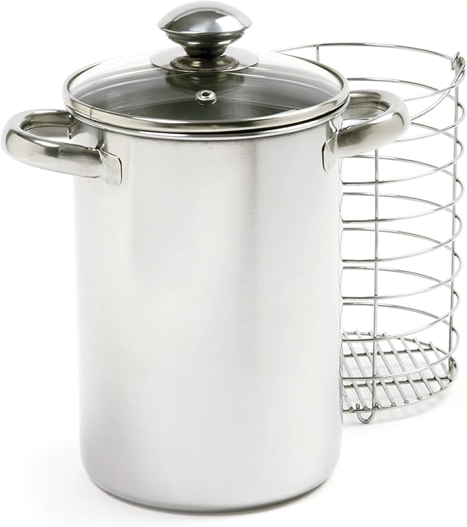 Norpro 573 Stainless Steel Vertical Cooker/Steamer, 3 Piece Set, 10in/25.5cm, as shown