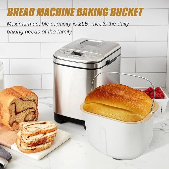 Bread Machine Baking Bucket (Rectangle), Bread Plate Household, Bread Baking Pan, 7.7" D x 5.6" W x 6" H, Capacity 2LB