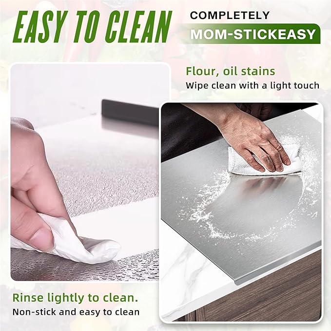 Pure Titanium Cutting Board with Lip - 100% Food-Grade Metal Chopping Board for Kitchen - Non-Porous, Easy to Clean, Dishwasher Safe (Small)