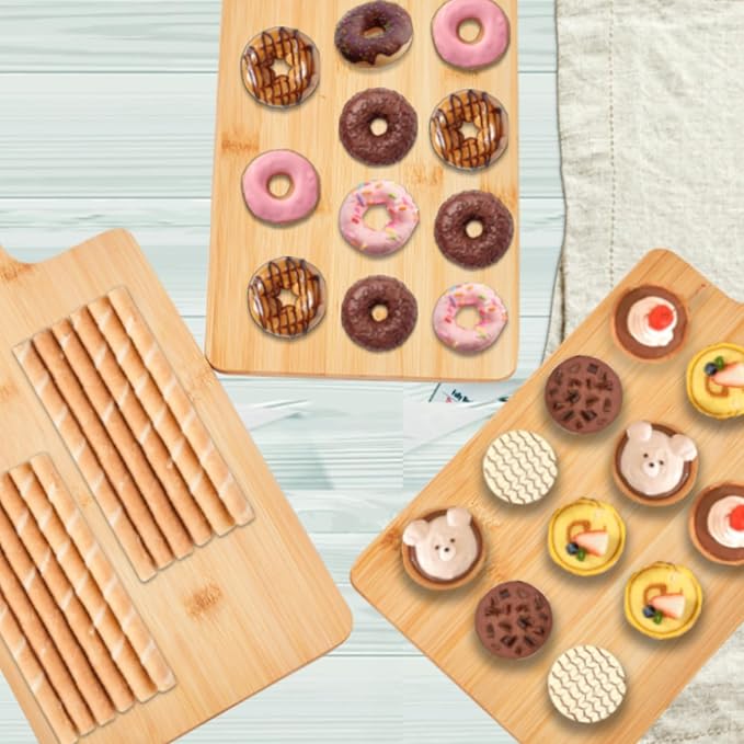 10pcs Wood Cutting Boards Bulk for Kitchen, 15x7 inch Personalized Bamboo Charcuterie Boards Customized Laser Engraving Serving Chopping Board for Pizza, Cheese, Dessert, Fruit, Vegetables
