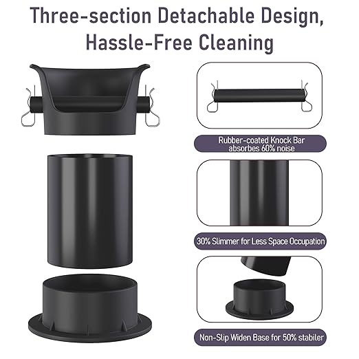 4L Espresso Knock Box, Coffee Grounds Disposal and Recycle Trash Can with Brush, Towel and 100 pcs Collecting Bags, Barista Essential Coffee Accessory for Cafe Shop Home Bars Office Work Breakroom