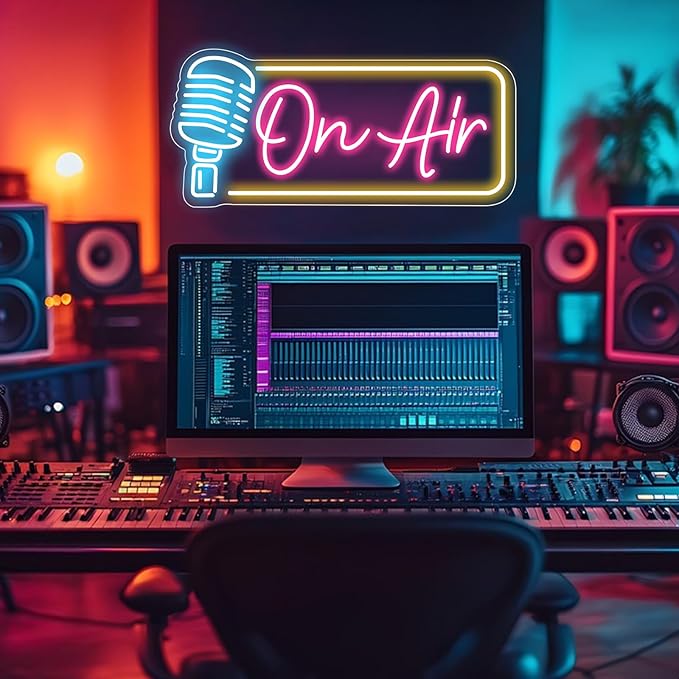 On Air Neon Sign Live Streaming Recording Sign LED Studio Live Decorative Lights USB Powered Bar Pub Store Club Gamers Man Cave Home Party Wall Art Decor
