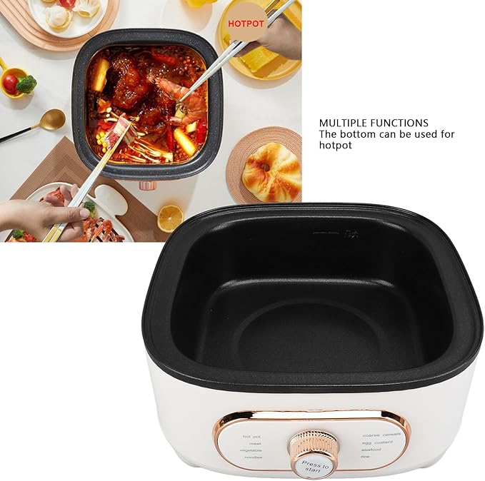 1200W Electric Food Steamer, 10.5L 2 Tier Steamer Pot, Steaming Cookware with 10.5L Stackable Baskets and 2.5L Electric Hot Pot, Vegetable Steamer Cooking Pot for Vegetables (US
