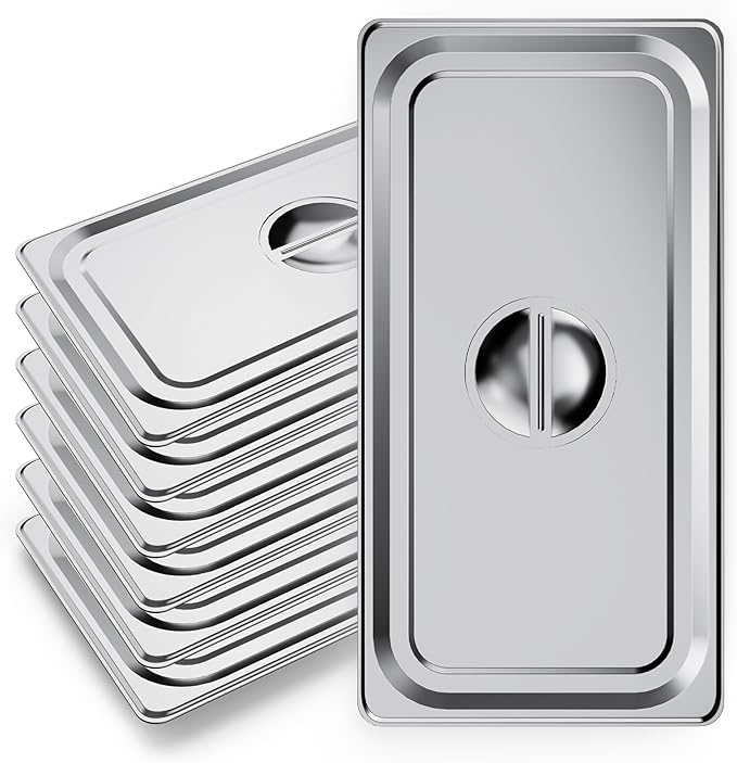 WantJoin Steam Table Hotel Pan Lids Cover 6 Pack for Stainless Steel Metal Tray Sets Food Storage Container Restaurant Chafing Dishes Commercial Buffet Warmer Catering Supplies