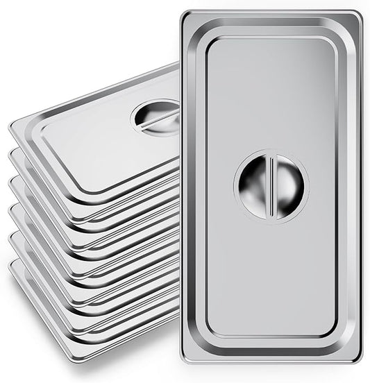WantJoin Steam Table Hotel Pan Lids Cover 6 Pack for Stainless Steel Metal Tray Sets Food Storage Container Restaurant Chafing Dishes Commercial Buffet Warmer Catering Supplies