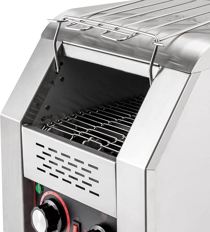 150/450 Slices/Hour Commercial Conveyor Toaster, Stainless Steel Heavy Duty Industrial Bread Baking Machine w/ 3 Ring Heating Tubes for Baking Sliced Bread, Toast (1300W(TT-150))