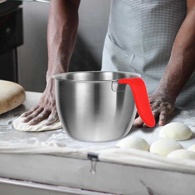 Stainless Steel Mixing Bowl with Handle 7.5 Inch Deep Batter Bowl for Kitchen Baking Cooking Prep