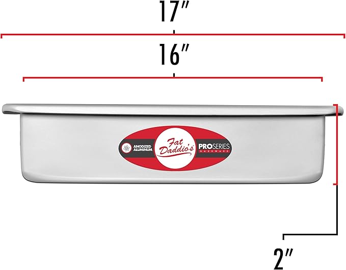 Fat Daddio's POB-16242 Anodized Aluminum Sheet Cake Pan, 16 x 24 x 2 Inch Silver