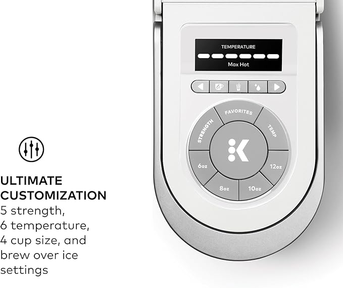 Keurig K-Supreme SMART Single Serve Coffee Maker With WiFi Compatibility, 4 Brew Sizes, And 66oz Removable Reservoir, Compatible with Alexa, White