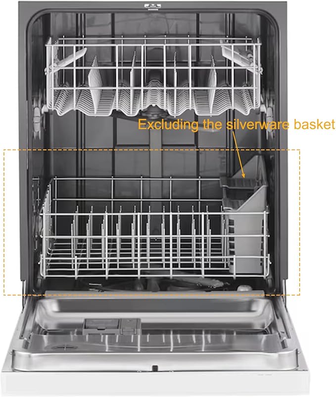 Upgraded W10161215 Dishwasher Lower Rack Replacement Parts for Whirlpool Dishwasher Parts Lower Dishrack Assembly with Wheels DU840DWGQ1 DU915PWPS2 DU915PWKQ0 Whirlpool Dishwasher Bottom Rack Drawer